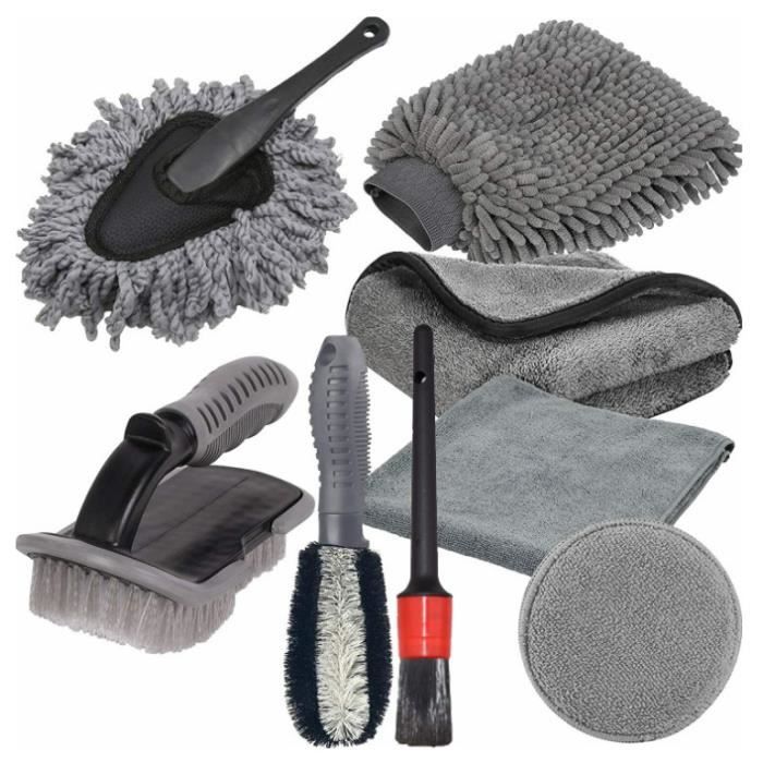 BIOALIEN Kit Balai de Lavage de Voitures-9PCS-Kit de Nettoyage de Voiture-Professionnel Microfibre Lavage Voiture Nettoyer Kit