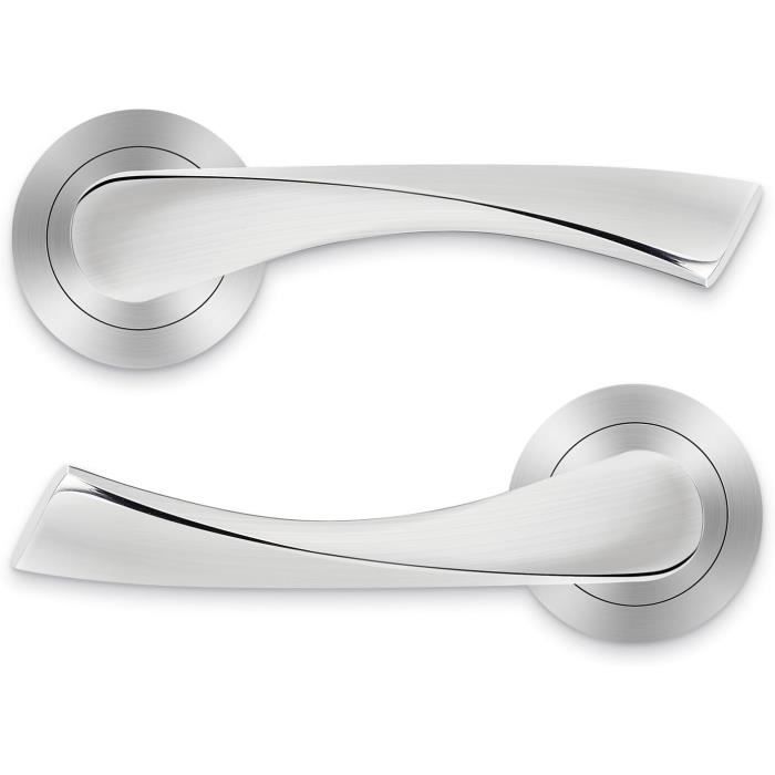 Lot De 10 Poignées De Porte Confidentialité – Satin Nickel, Sans Clé, Pour Chambre