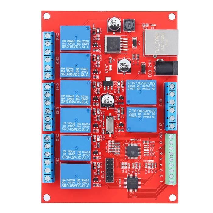 KMtronic LAN Ethernet IP 8 Kanäle WEB Relais Board mit Clips für DIN-Schiene