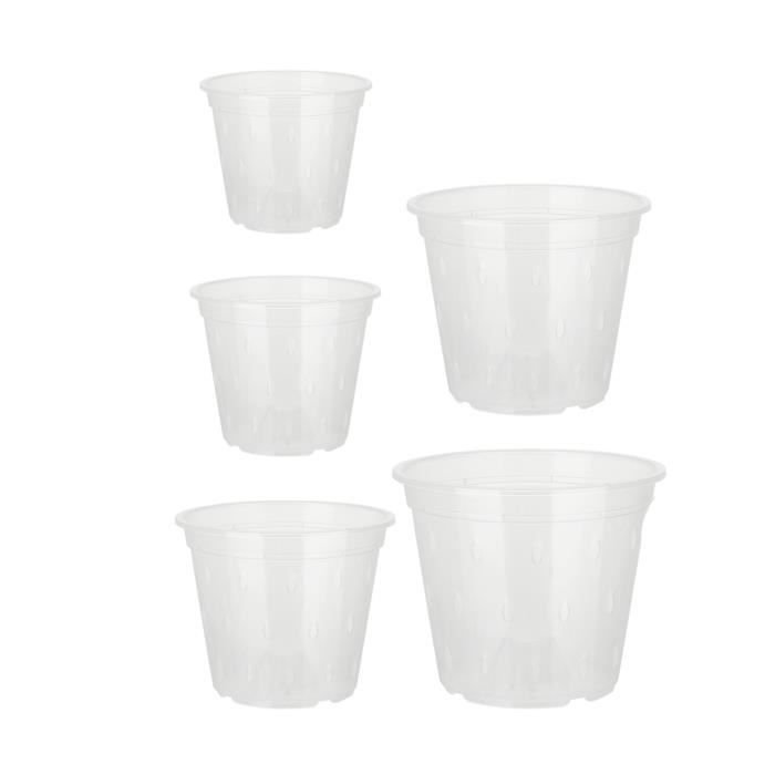 Pot Transparent Pour Orchidées Et Plantes Grasses – Avec Trous De Drainage, Diamètre 14 Cm, Plastique Résistant (intérieur/extérieur)