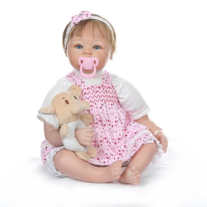 55cm 0 3month Reel Bebe Realiste Reborn Bebe Poupee Realiste Doux Silicone Bebe Fille Poupee Ponderee Corps Enracine Cheveux Cdiscount Jeux Jouets