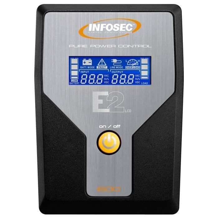 Onduleur 600 VA – INFOSEC – E2 LCD 600 – On Line Performance – 4 prises IEC – 76878877