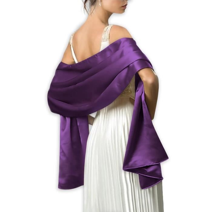 Lot De 2 étoles Femme En Mousseline De Soie - 200x68 Cm, Argent Et Or Champagne - Pour Mariage, Soirée, Cérémonie Ou Quotidien