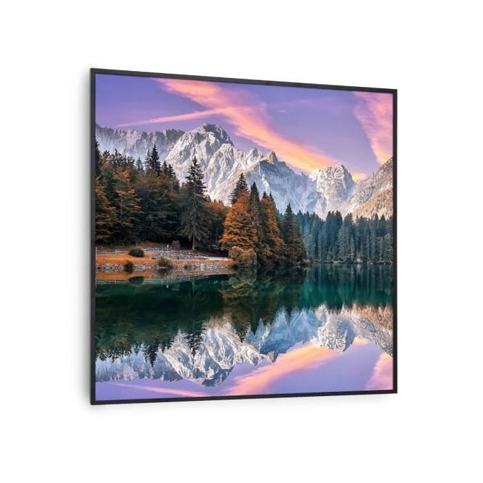 Comparer les prix de Radiateur infrarouge Klarstein Wonderwall Air Art Smart - Connecté - Motif : Lac cadre noir - 60 x 60 cm - 350 W