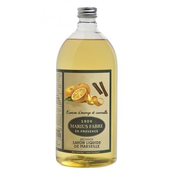 Savon de Marseille liquide - MARIUS FABRE - corces d'orange et cannelle -  Huile de coprah - 1 L - Cdiscount Au quotidien