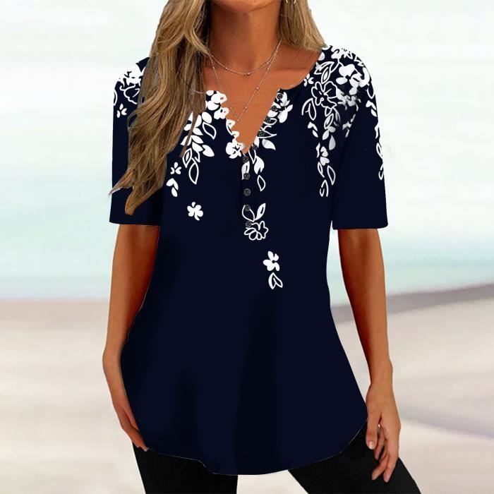 Blouse ample imprimée col V