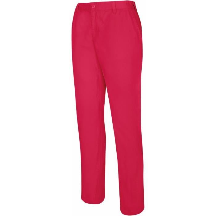 pantalon kariban chino coton sergé - rouge - 40