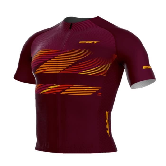 Maillot De Cyclisme Homme à Manches Courtes – Tissu Respirant, Séchage Rapide, 3 Poches Arrière, Bandes Réfléchissantes – Tailles S à 3XL