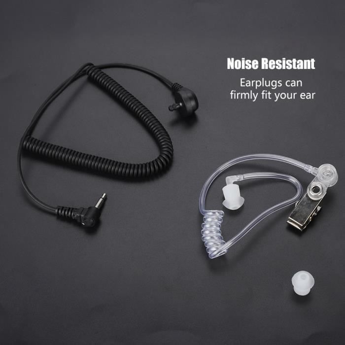 Écouteurs PTT Pour Tube D'Air Talkie-Walkie EAY001 - 4 Pièces Avec Aiguille 3.5mm - Compatibles RETEVIS RB19 RB619 RT22P RT622P B3S B63S
