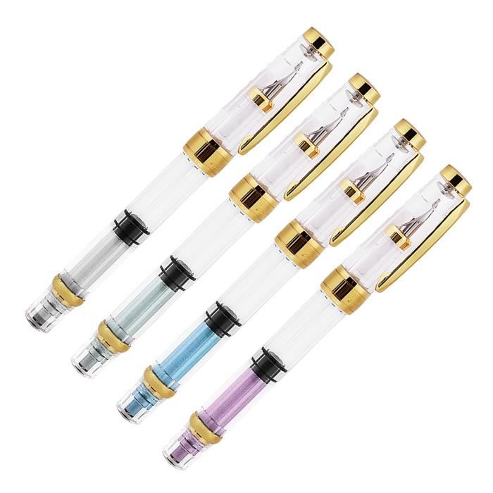 Stylo Pinceau Rechargeable à Piston – Calligraphie, Aquarelle, Plastique Transparent, Artiste