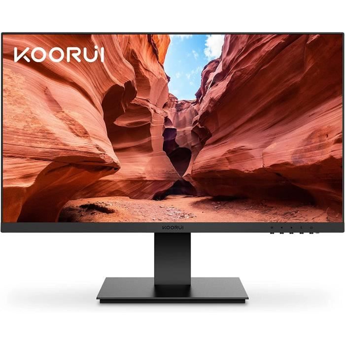 Écran PC – KOORUI – 24 Pouces – Full HD 1920×1080 – 75Hz – 5ms – Mode Faible lumière Bleue