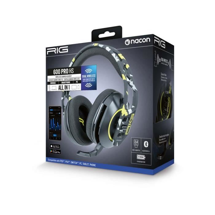 Casque Gaming NACON RIG 600 PRO HS Acid Camo – Double Connectivité Sans Fil - vue 3