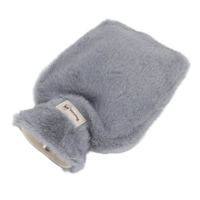 Bouillotte électrique Rechargeable - Peluche Chauffante Pour Mains, Lit, Abdomen, Arrêt Automatique à 65°C, Grise (sans Eau)
