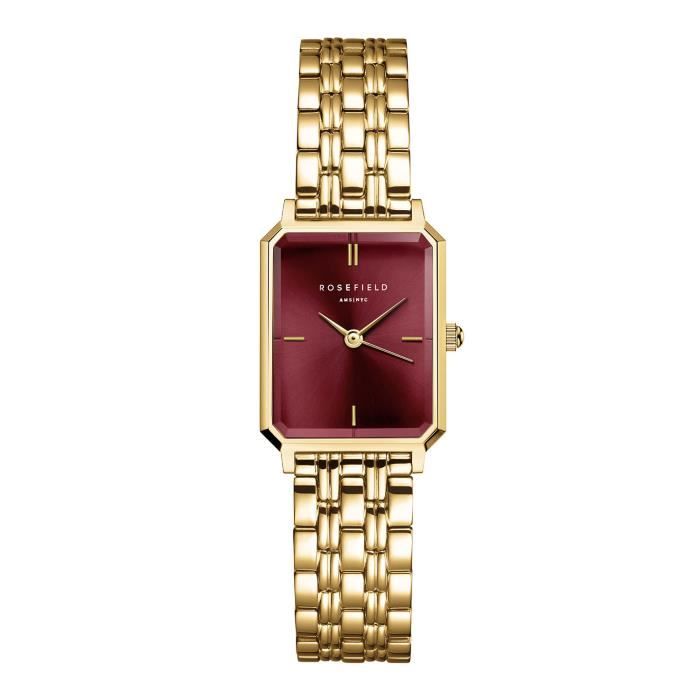 Montre femme - ROSEFIELD - Octagon XS - Acier inoxydable - Cadran bordeaux - Style chic