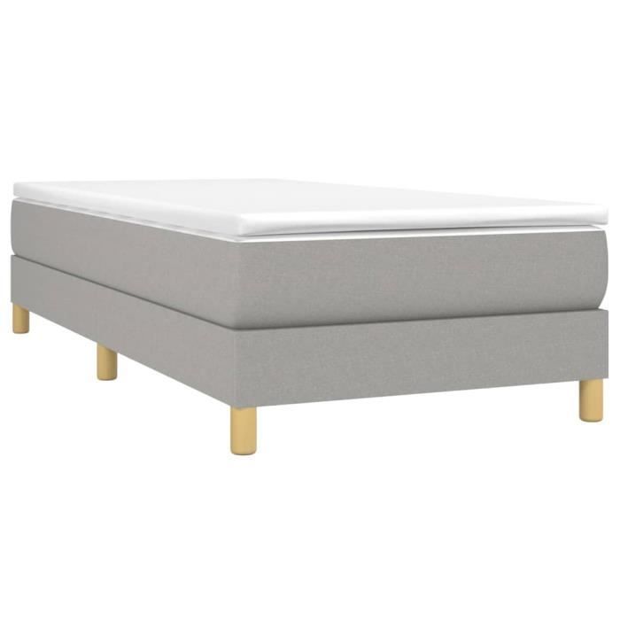 Sommier à ressorts - SALUTUYA - TJ5886 - Gris clair - 80x200 cm - Tissu 100% polyester