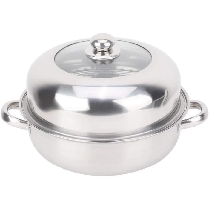 Casserole à Induction Multicouche En Acier Inoxydable Avec Cuiseur Vapeur - Marmite 30cm