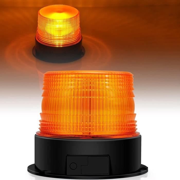 Dinfu Gyrophare LED orange 12V sans fil lère stroboscopique feux clignotant  magnetique d'urgence signalement lères pour auto véh22 - Cdiscount Auto