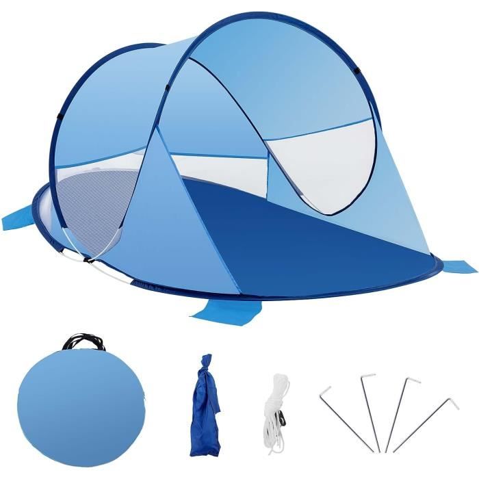Tente de plage pop-up pour 2 à 3 personnes - Protection UV UPF 50