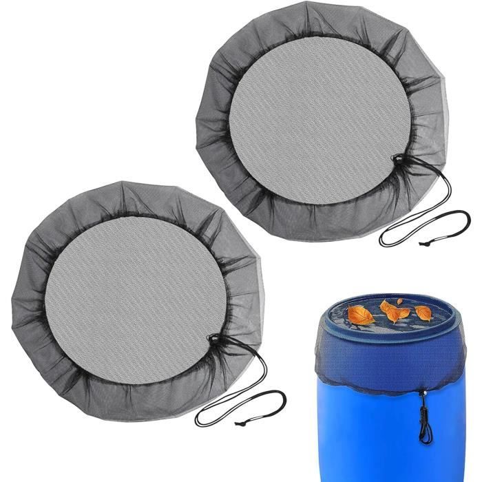 2 Filets Pour Récupérateur Eau Pluie 97cm - Housse Tonneau Avec Cordon Serrage, Anti-Feuilles/Moustiques