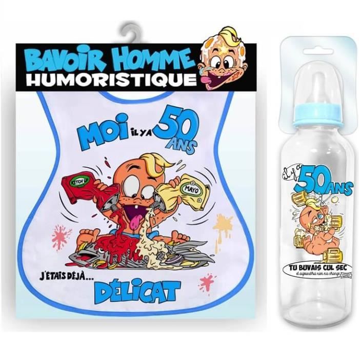 Bavh05 Bib11 Cadeau Fete Biberon Et Bavoir Anniversaire Bleu 50ans Achat Vente Pack Objets De Deco Cdiscount Bavh05 Bib11 Cadeau Fete Biberon Et Bavoir Anniversaire Bleu 50ans Achat Vente Pack Objets De Deco Cdiscount