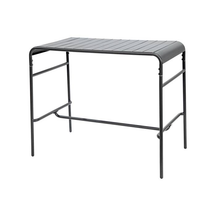 Table haute de jardin métal 4 places. anthracite. 120 x 70 x 95cm Table haute de jardin métal 4 places. anthracite. 120 x 70 x 95cm