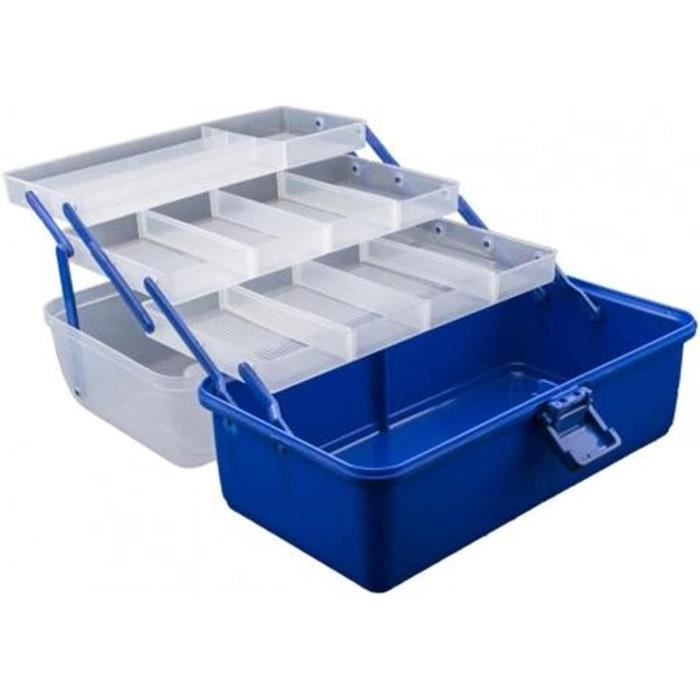 Siège Caisse à Pêche Lineaeffe Super Box 2 - 45 X 35 X 37 Cm | Avec Boîte Intérieure Et Porte-cannes - 13