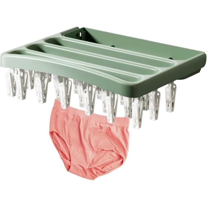Étendoir à Chaussettes Avec 32 Pinces - Séchoir à Linge Pivotant Pour Petit Linge