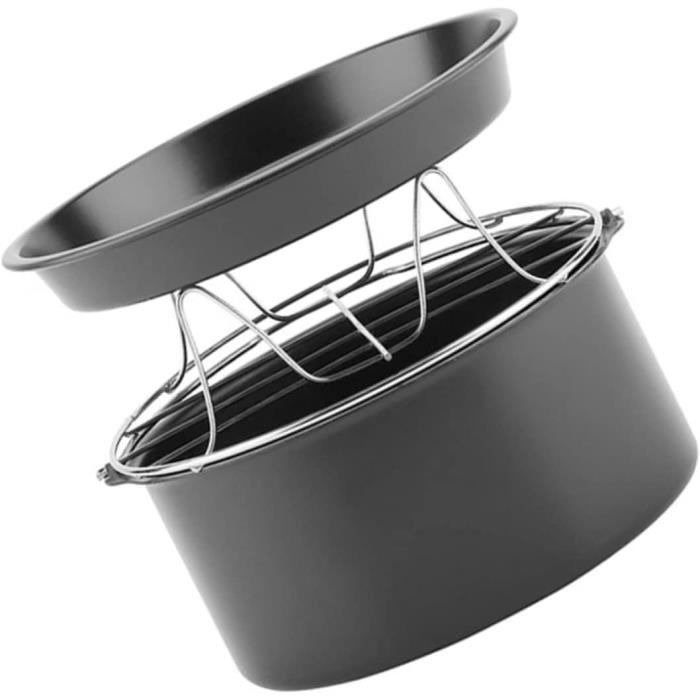Grille Pour Friteuse à Air En Acier Inoxydable - Support Rond Antiadhésif 17.5x5cm Pour Cuisson Frites, Pizza, Légumes, Viande