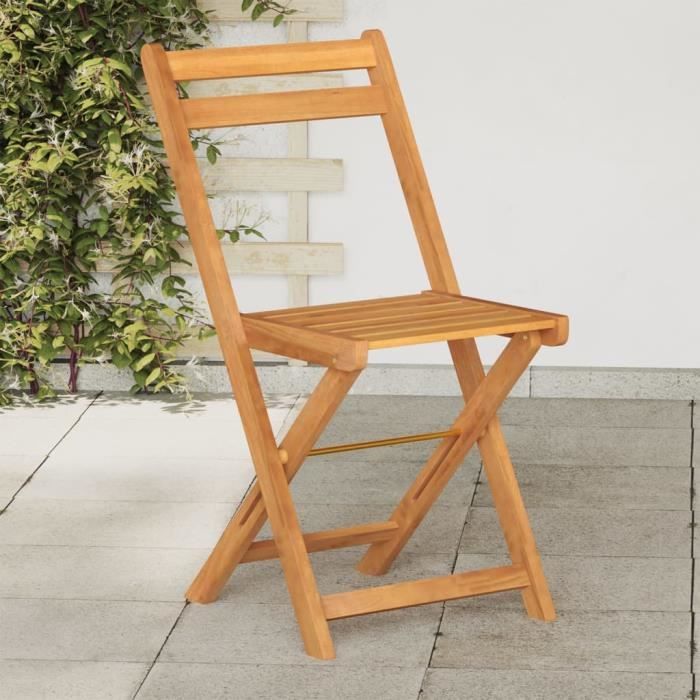 chaises de bistrot pliantes lot de 4 bois d'acacia solide-7867945995081