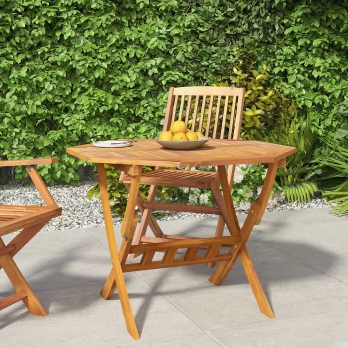 Table de jardin pliable - VIDAXL - 90x75 cm - Bois dacacia - Extérieur - 4 personnes