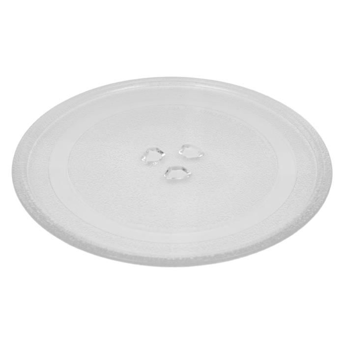 Plateau Tournant Micro-ondes En Verre – Diamètre 24,5 Cm – 3 Plots Centraux – Universel Pour Base En Y