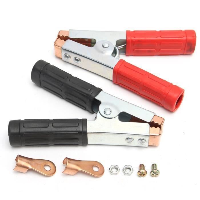 Sourcingmap 2 X Voiture Plaqué Cuivre Noir/Rouge 50 A Test Alligator Pince Clip Batterie 80 Mm
