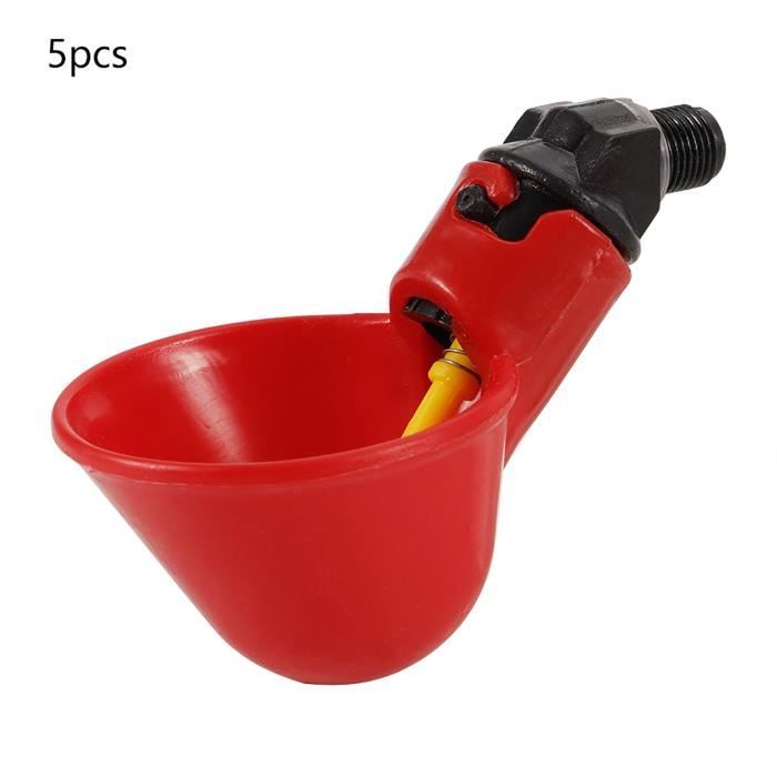 Meilleurs prix pour GUE 5PCS Abreuvoirs automatiques pour oiseaux et poules Bols à eau (Bol à eau à vis fixe) GU345