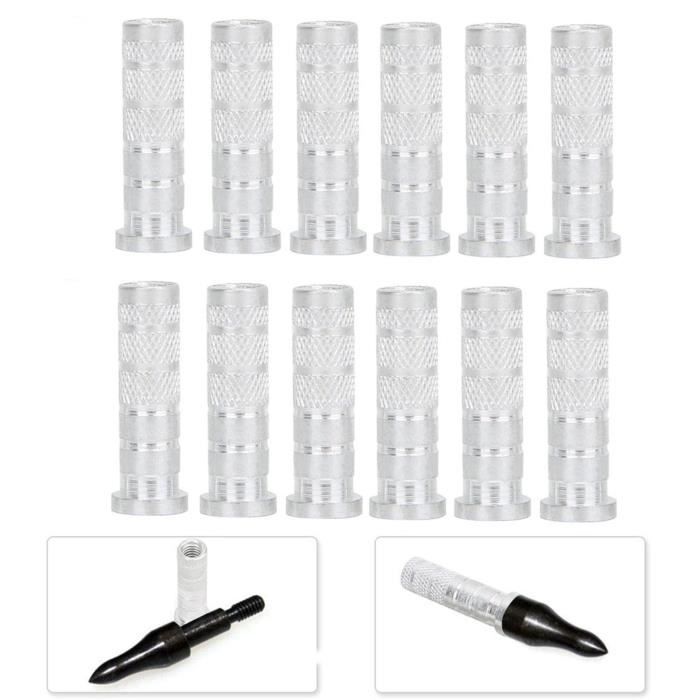 PATIKIL Inserts De Flèche Alu – 12 Paires, Diam. 7,6 Ou 8,8mm, Pour Ajuster Poids Et équilibre, Renforce La Tige, Adapté Arcs Puissants