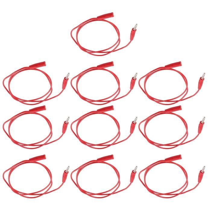 Lot De 10 Connecteurs Banane 4 Mm Gainés - Rouge Et Noir Pour Câbles Audio Et Amplis