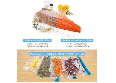 10 Sacs Sous Vide Réutilisables Avec Pompe - Sacs Conservation Et Cuisson Sous Vide - Vert