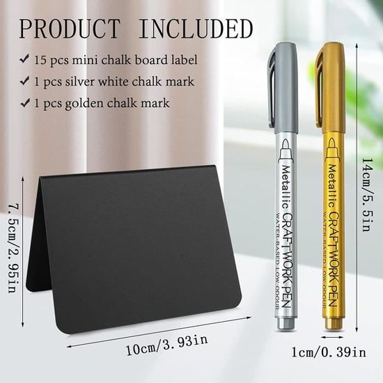 Belle Vous Lot De 6 Mini Ardoise Noire - 15 X 10 Cm - Pancarte Ardoise Noire Synthétique Avec Cadre En Bois Brut Pour Décoration Mariage, Anniversaire, Message De Table Et Fêtes