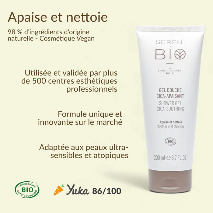 Sérénibio Duschgel Mit Centella Asiatica, Bio & Vegan - Für Ultra-empfindliche Haut, 200 Ml