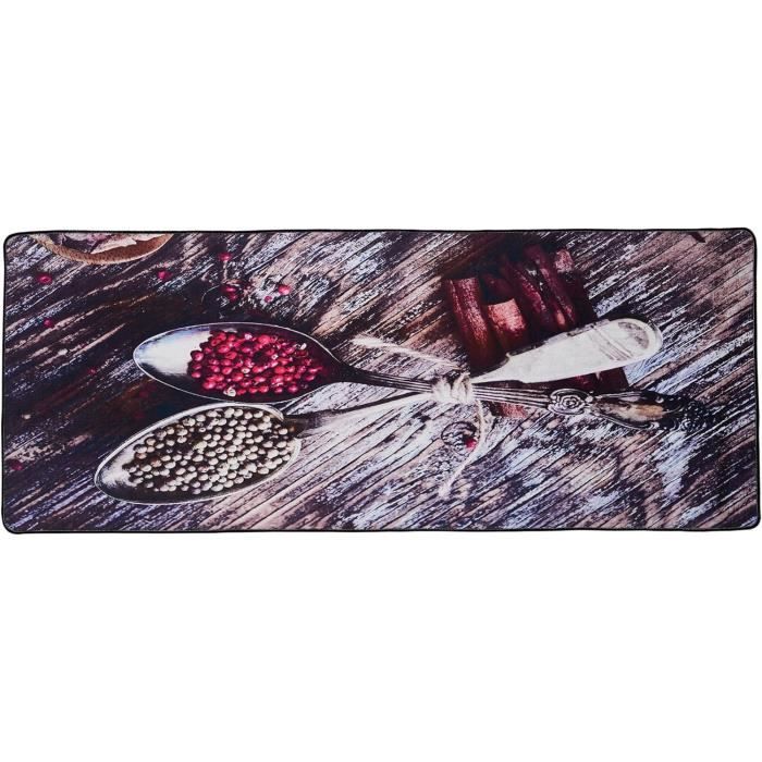 Tapis de cuisine carreaux de ciment marron Marron 80x300 - Campeche Tapis de cuisine carreaux de ciment marron Marron 80x300 - Campeche