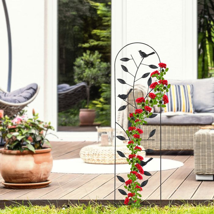Relaxdays Arche U00e0 Rosiers, Mu00e9tal, Portail De Jardin, HxLxP: 224x110x41