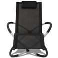 vidaXL Chaise longue géométrique d'extérieur Acier Noir et gris 42400-2
