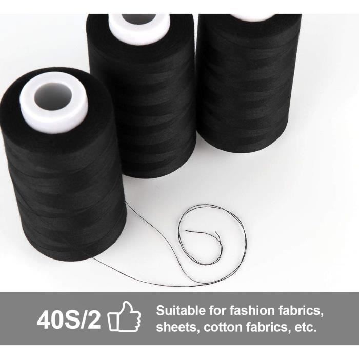 Sourcingmap Bobine De Fils À Coudre Noir Coton [u4293