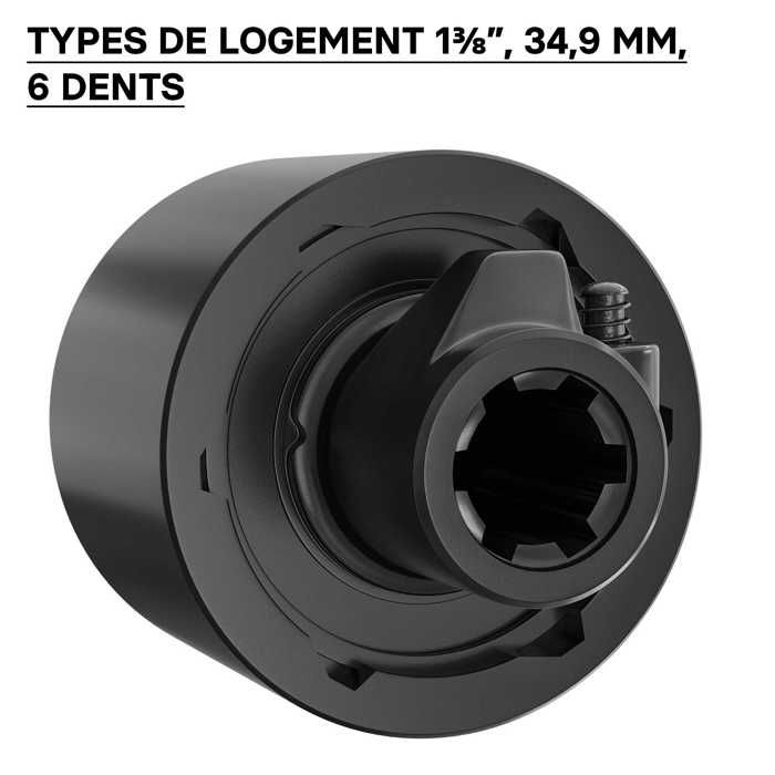 WilTec Manchon Pour Arbre De Transmission Arbre Cannelé Type D 65 Mm 1 3/8" 21 Dents 21 Rainures Tracteur