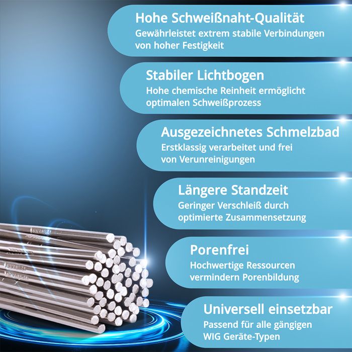 STAHLWERK Baguettes De Soudage TIG ER307Si Acier Inoxydable Fortement Allie 16 16949796