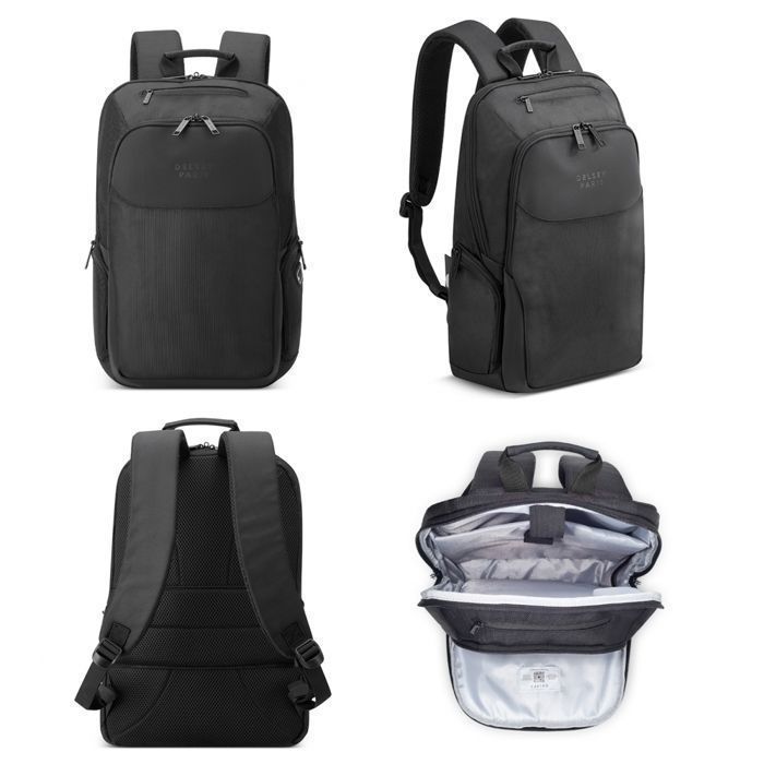 Sac à dos ordinateur Delsey Parvis Plus 13,3 pouces 15 L Noir