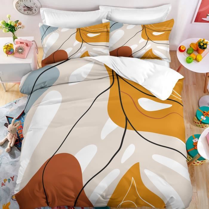 Parure De Lit 160X200 Girafe Brune Housse De Couette 1 Personne En