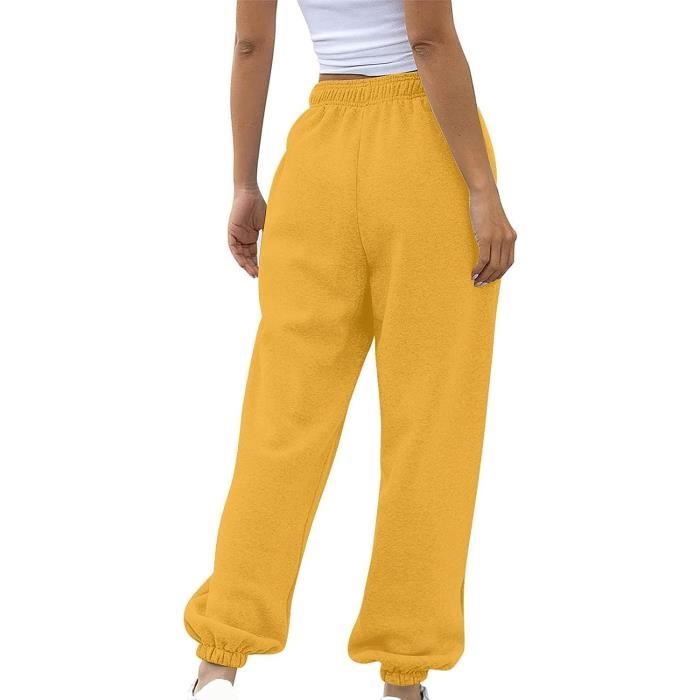 Pantalon de Sport Femme Grande Taille Jaune Marque Mod le