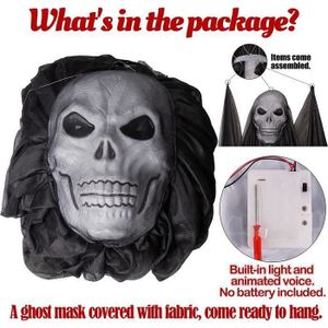 Lot De 3 Décorations Halloween Fantômes Squelettes Suspendus - 85x60cm - Pour Extérieur/intérieur, Maison Hantée - Plastique Et Polyester - 3