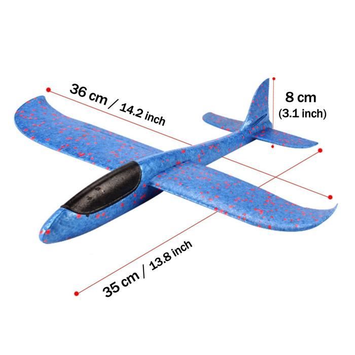 2 pièces avion en polystyrène, enfants avion jouet en plein air jeter  planeur planeur manuel jet de mousse volant modèle jouer équipement cadeau  pour