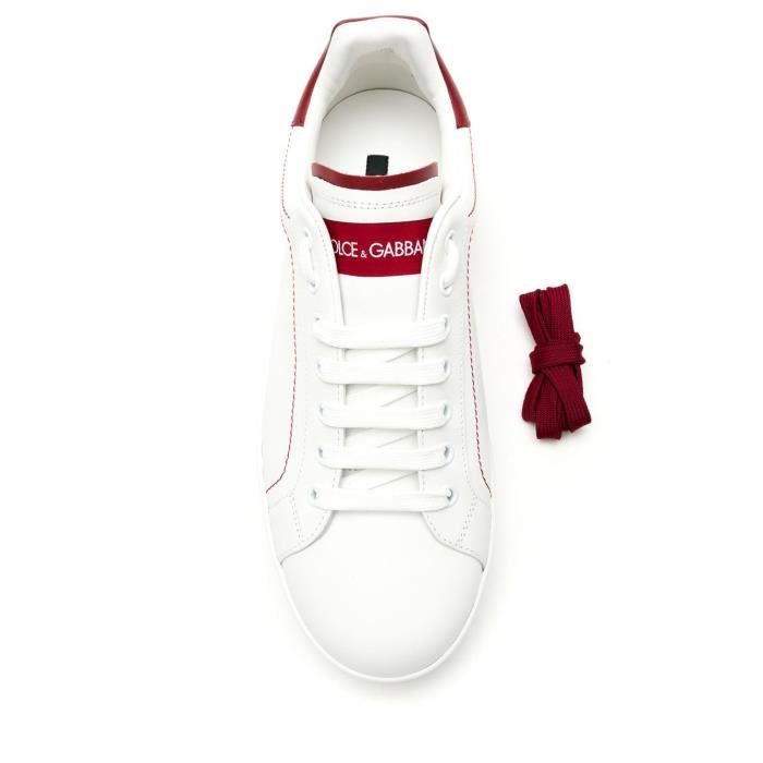 DOLCE E GABBANA HOMME CS1760AH52689926 BLANC CUIR BASKETS Blanc Cdiscount Chaussures